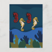 Seepferd unter dem Meeresstrand Postkarte (Vorderseite)