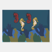 Seepferd unter der Meeresküste Küste Geburtstag Geschenkpapier Set (Vorderseite)