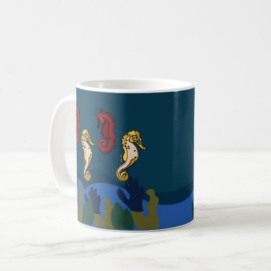 Seepferd Unterwasserstrand Kaffeetasse (Vorderseite Links)