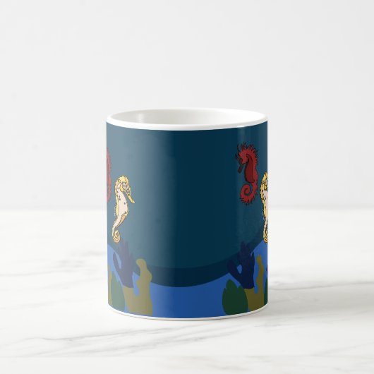 Seepferd Unterwasserstrand Kaffeetasse (Mittel)