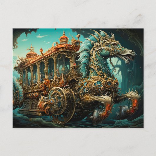 Seepferd Verzierte Beförderung von Reisenden Postkarte (Vorderseite)