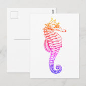 Seepferd, Vintage Darstellung von Meerestieren Postkarte (Vorne/Hinten)