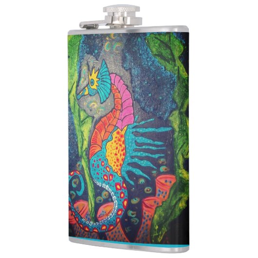 Seepferd Vinyl Wrapped Flask Flachmann (Links)
