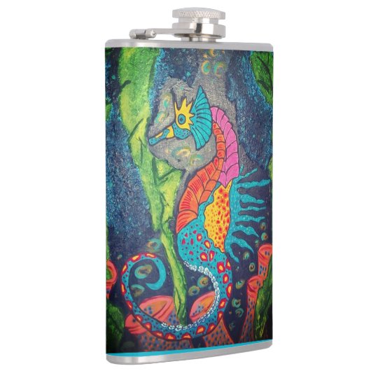 Seepferd Vinyl Wrapped Flask Flachmann (Rechts)