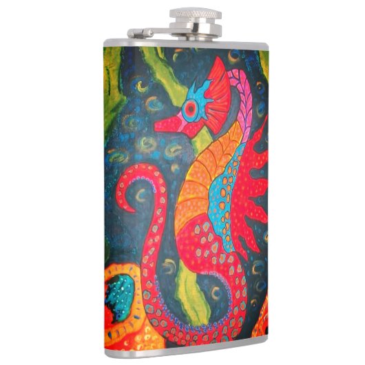 Seepferd Vinyl Wrapped Flask Flachmann (Rechts)