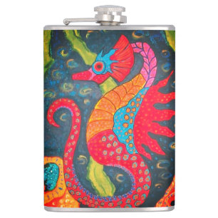 Seepferd Vinyl Wrapped Flask Flachmann