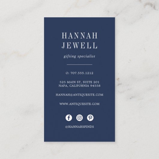 Seepferd Visitenkarte (Rückseite)