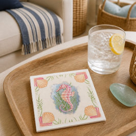 Seepferd von Küstenkorallen Napkins Serviette