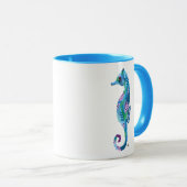 Seepferd Wasserfarbe Kaffeemaschine Tasse (VorderseiteRechts)