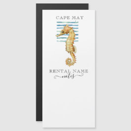 Seepferd WASSERFARBE, STRANDSTADT, CAPE KANN NOTIE Magnetkarte