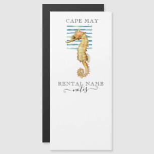 Seepferd WASSERFARBE, STRANDSTADT, CAPE KANN NOTIE Magnetkarte