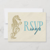 Seepferd Wedding RSVP Card (Vorderseite)
