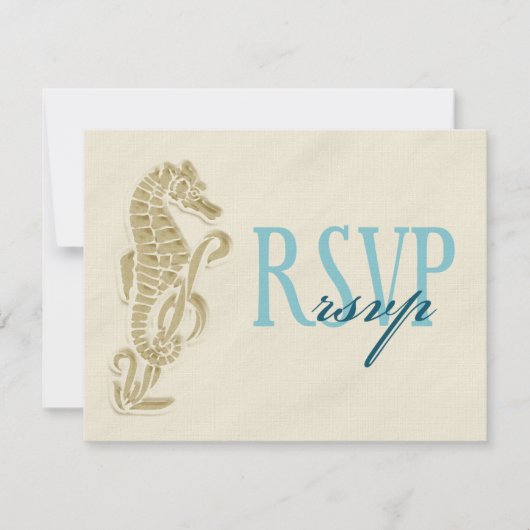 Seepferd Wedding RSVP Card Karte (Vorderseite)
