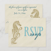 Seepferd Wedding RSVP Card Karte (Vorne/Hinten)