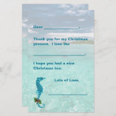 Seepferd Weihnachtskids schreiben Papier Danke (Vorne/Hinten)