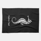 Seepferd White Geschirrtuch (Horizontal)