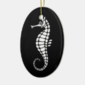 Seepferd White Keramik Ornament (Links)