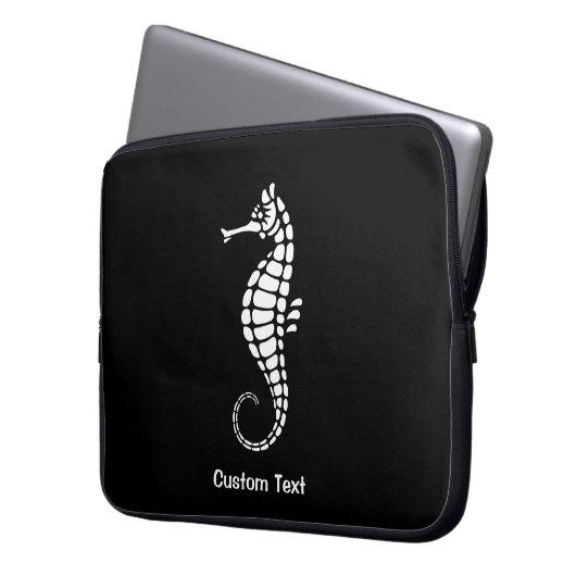 Seepferd White Laptopschutzhülle (Vorderseite Links)