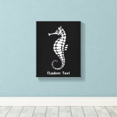 Seepferd White Leinwanddruck (Insitu (Holzboden))