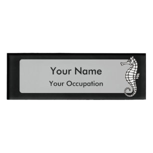 Seepferd White Namenschild