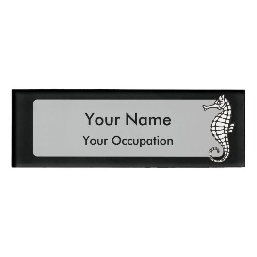 Seepferd White Namenschild (Vorderseite)