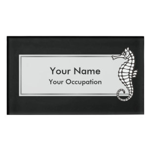 Seepferd White Namenschild