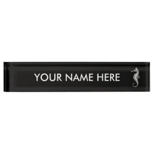 Seepferd White Namensplakette