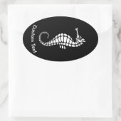 Seepferd White Ovaler Aufkleber (Tasche)