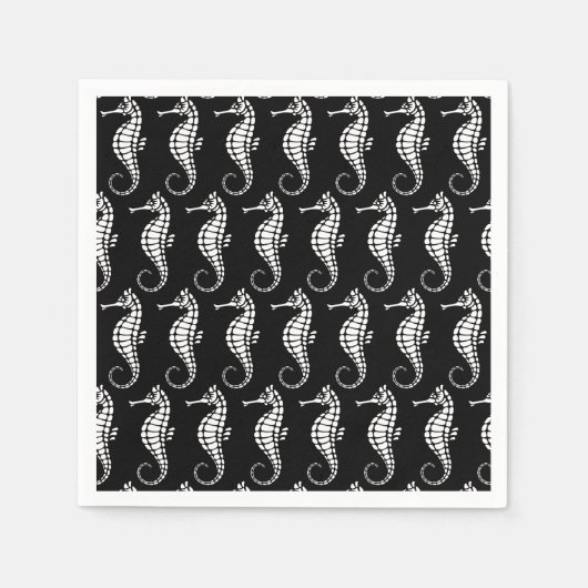 Seepferd White Serviette (Vorderseite)