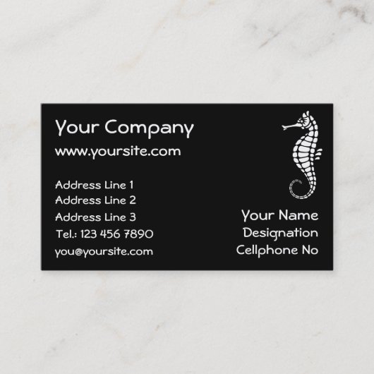 Seepferd White Visitenkarte (Vorderseite)