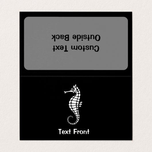 Seepferd White Visitenkarten (Außenseite Aufgefaltet)