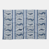 Seepferd Wood Scrolls Beach Wohngestaltung Navy We Geschirrtuch (Horizontal)