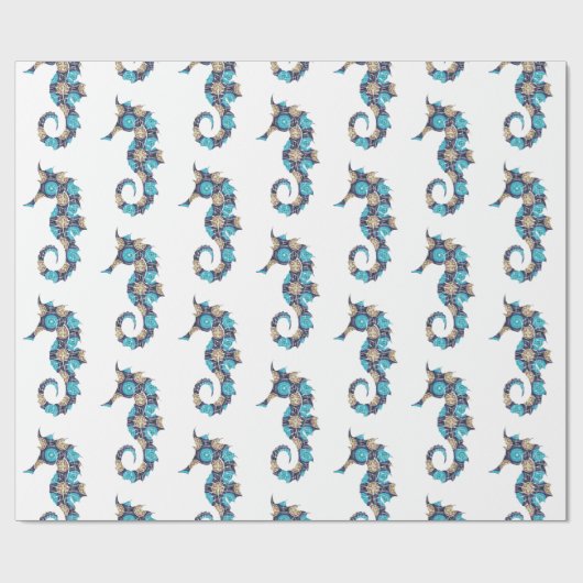 Seepferd Wrapping Paper Geschenkpapier (Flach)