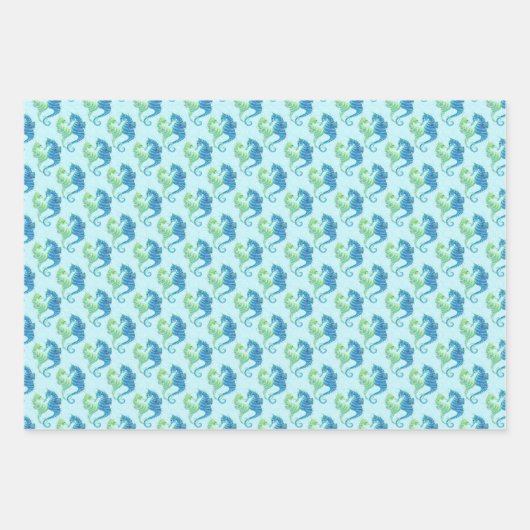 Seepferd Wrapping Paper Geschenkpapier Set (Vorderseite 2)