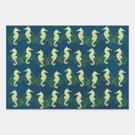 Seepferd Wrapping Paper Sheets Geschenkpapier Set (Vorderseite 2)