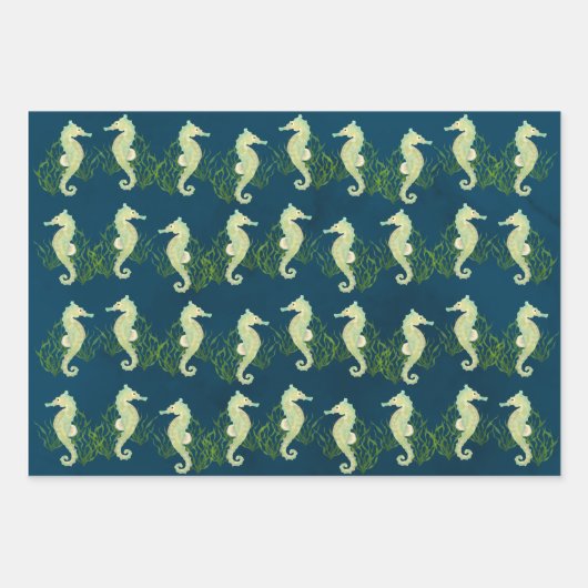 Seepferd Wrapping Paper Sheets Geschenkpapier Set (Vorderseite)
