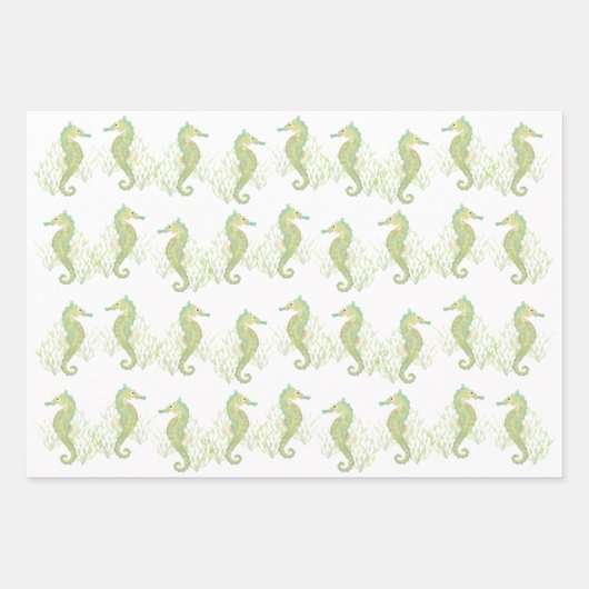 Seepferd Wrapping Paper Sheets Geschenkpapier Set (Vorderseite 2)