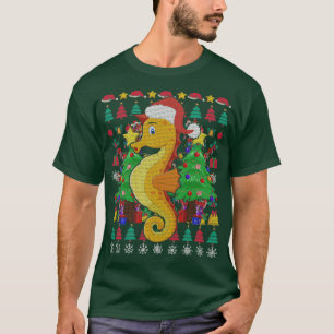 Seepferd Xmas Weihnachtsbaum Ugly Christma T-Shirt
