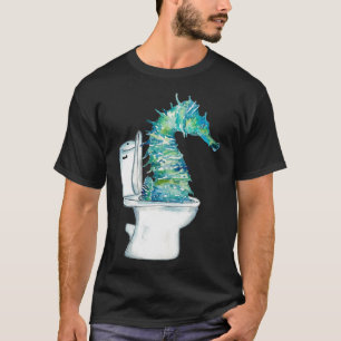 Seepferd Zahnbürste Wasserfarbe T-Shirt