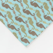 Seepferd Zigzag Muster Aquamarine Fleece Blanket (Ecke)