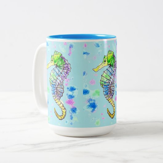 Seepferd Zweifarbige Tasse (Vorderseite Links)