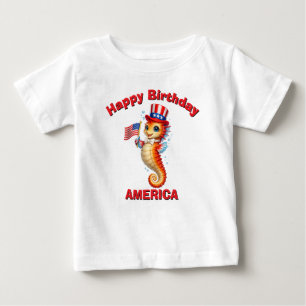 Seepferdchen (7a) Patriotisches Kinder T-Shirt