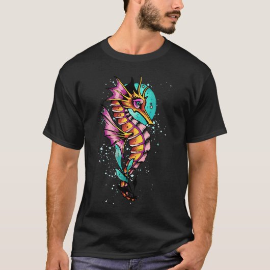 Seepferdchen Aquarell T-Shirt (Vorderseite)