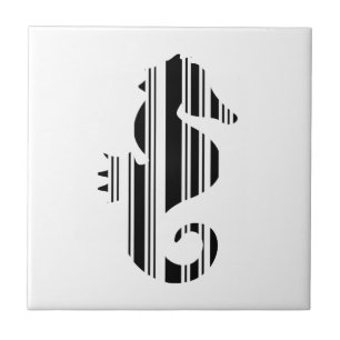 SEEPFERDCHEN-BARCODE Fisch Barcode-Musterdesign Fliese