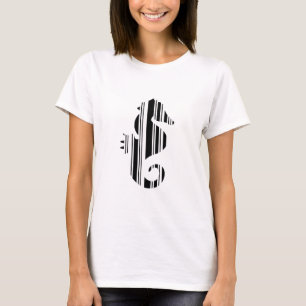 SEEPFERDCHEN-BARCODE Fisch Barcode-Musterdesign T-Shirt