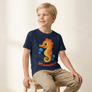 Seepferdchen-Cartoon-T-Shirt für Jungen und Kleink T-Shirt