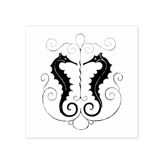 Seepferdchen Gummistempel (Prägung)