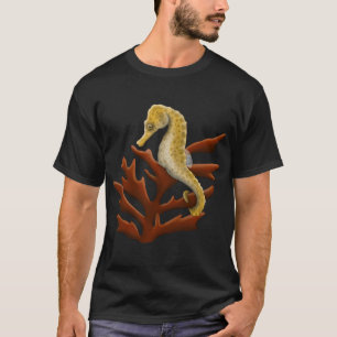 Seepferdchen hält Seetang-Gemälde T-Shirt