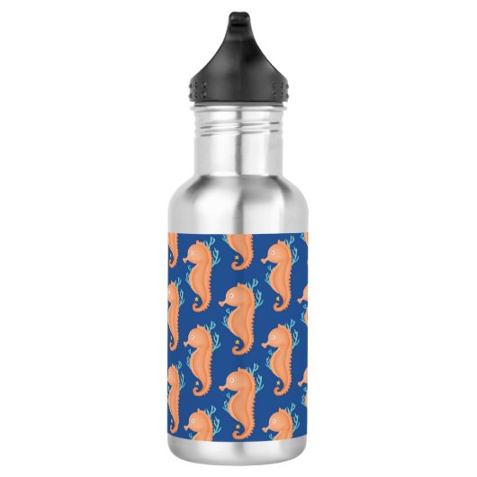 Seepferdchen in orange edelstahlflasche (Rechts)
