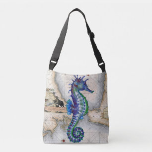 Seepferdchen-Karte Gibraltar Tragetaschen Mit Langen Trägern